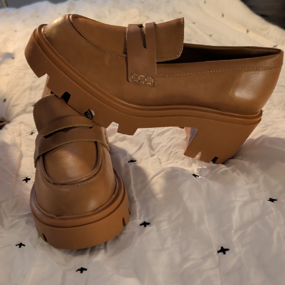 Women's Brown Platform Loafers